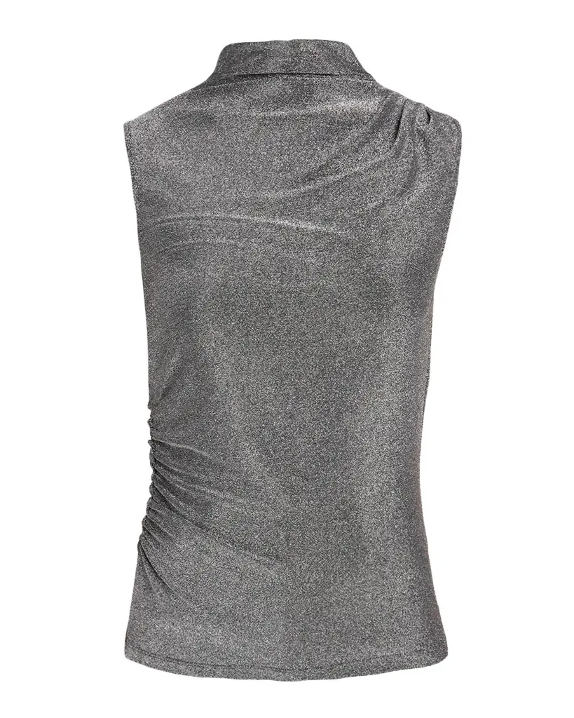 Mylie Metallic Mock-Neck Tank Top