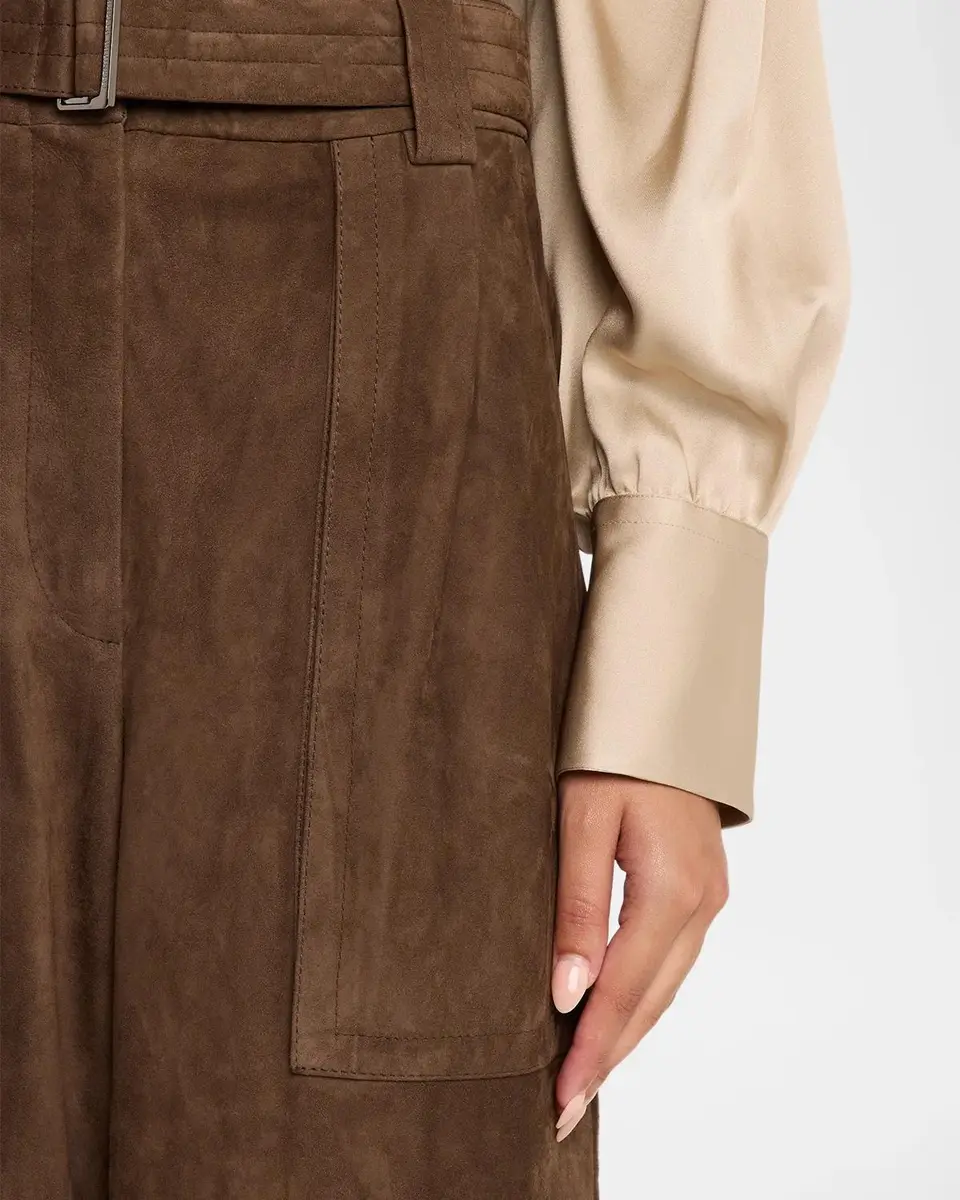 Brunello Cucinelli Belted Suede Baggy-Leg Ankle Cargo Pants | Thumbnail 5 Brunello Cucinelli Belted Suede Baggy-Leg Ankle Cargo Pants | Thumbnail 5