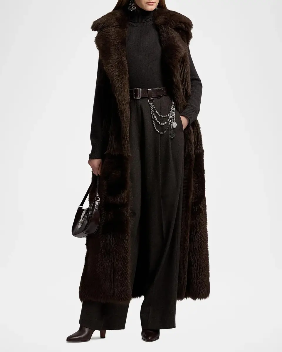 Ralph Lauren Collection Lamb Shearling Long Vest | Thumbnail 2