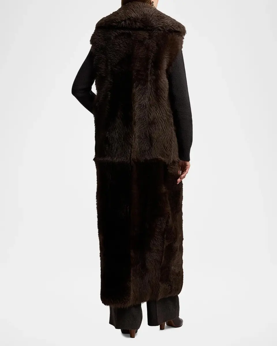 Ralph Lauren Collection Lamb Shearling Long Vest | Thumbnail 3