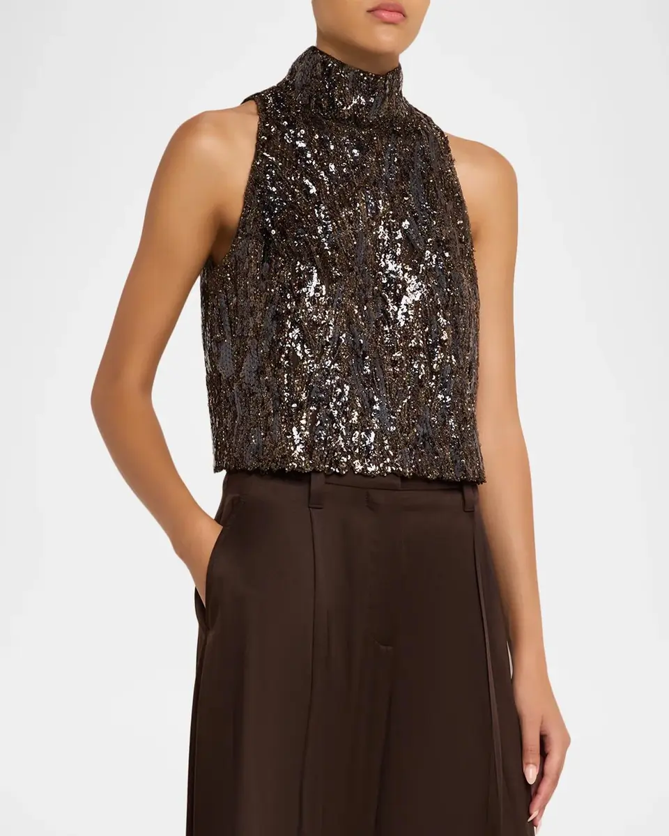 Brunello Cucinelli Stardust Braiding Embroidered Halter Top | Thumbnail 4 Brunello Cucinelli Stardust Braiding Embroidered Halter Top | Thumbnail 4