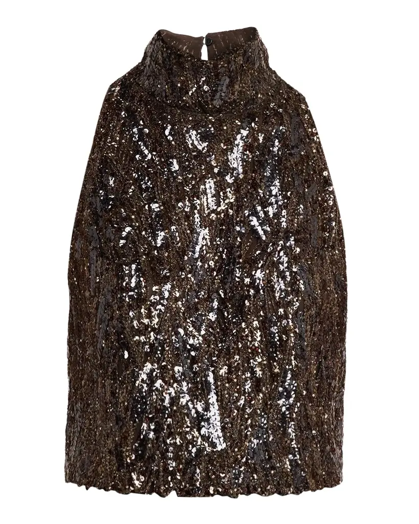 Brunello Cucinelli Stardust Braiding Embroidered Halter Top