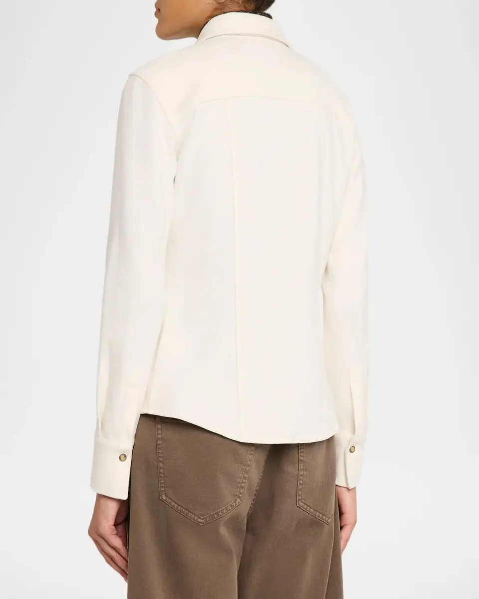 Brunello Cucinelli Cashmere-Cotton Fleece Button-Up Shirt | Thumbnail 3 Brunello Cucinelli Cashmere-Cotton Fleece Button-Up Shirt | Thumbnail 3
