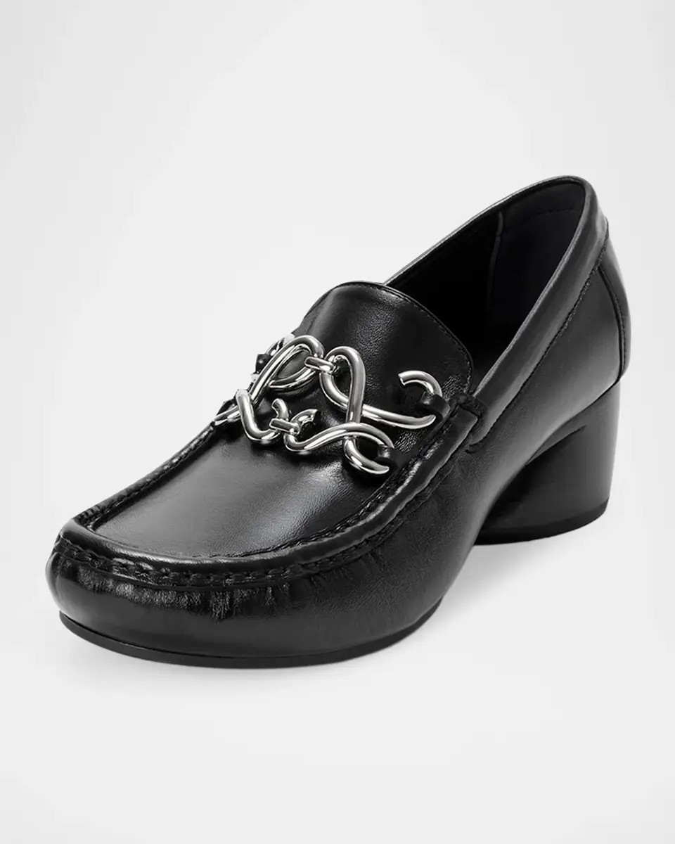 Loewe Oval Double L Leather Loafers | Thumbnail 2 Loewe Oval Double L Leather Loafers | Thumbnail 2