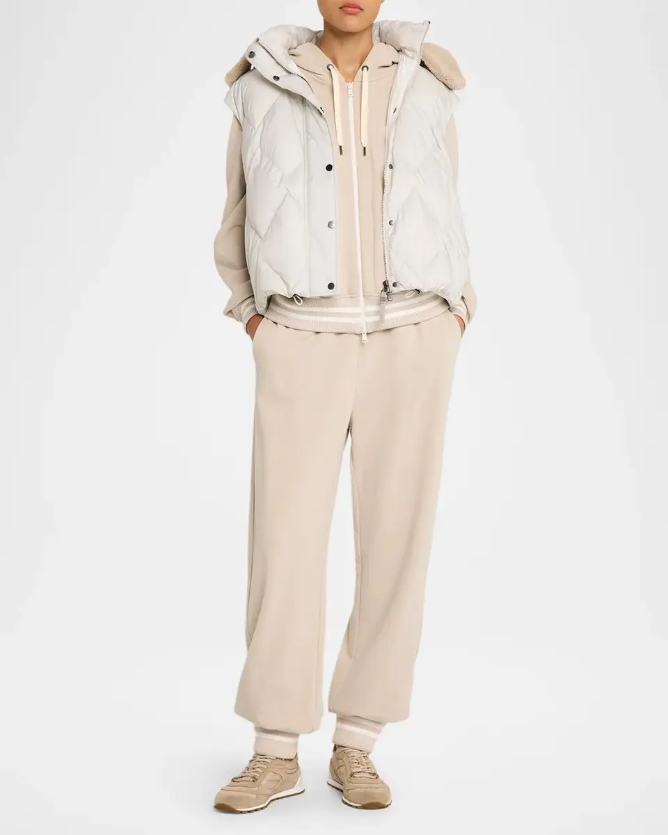 Brunello Cucinelli Smooth Cotton Fleece Zip Hoodie | Thumbnail 2 Brunello Cucinelli Smooth Cotton Fleece Zip Hoodie | Thumbnail 2