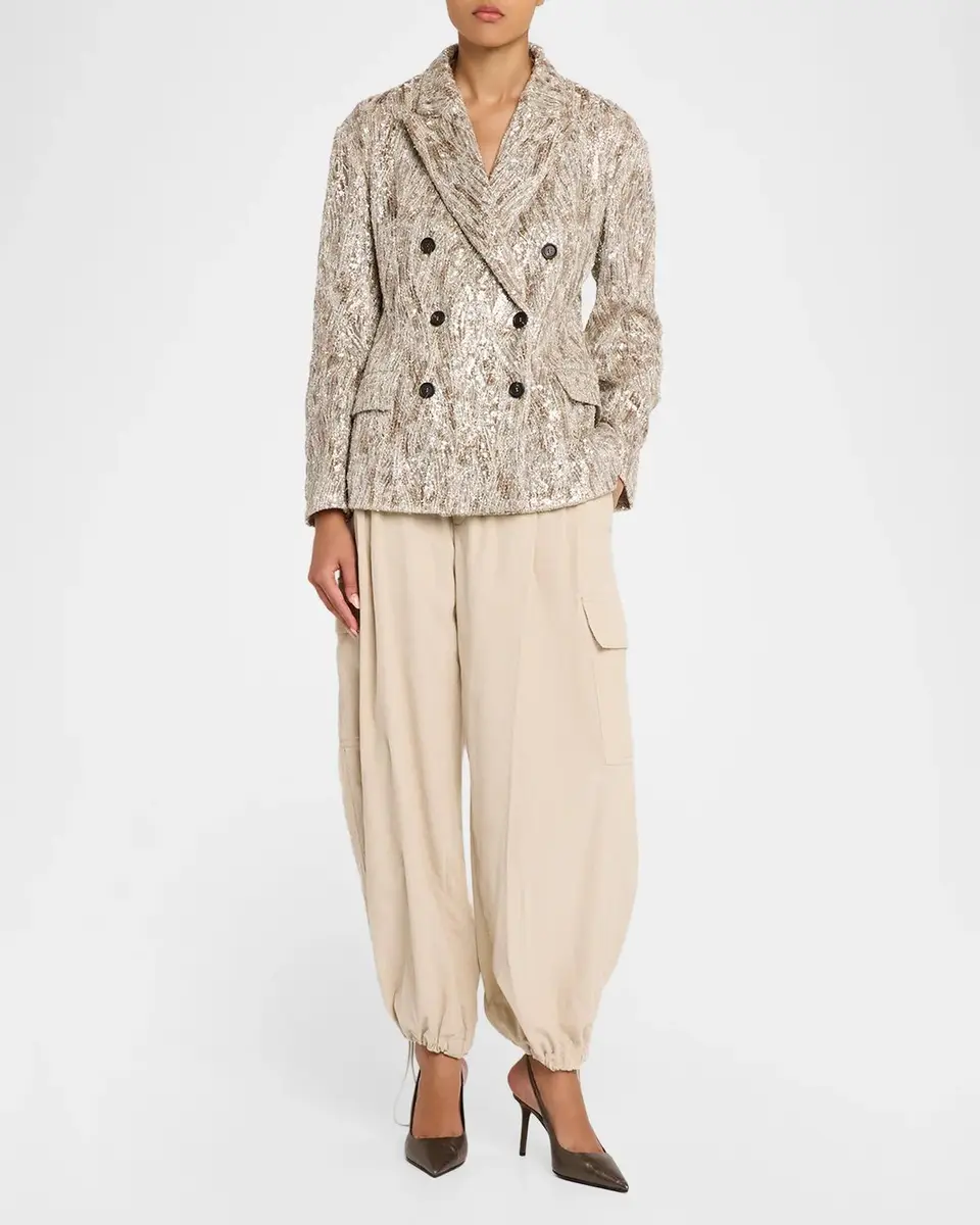 Brunello Cucinelli Cotton-Cashmere Corduroy Baggy Wide-Leg Cargo Pants | Thumbnail 2 Brunello Cucinelli Cotton-Cashmere Corduroy Baggy Wide-Leg Cargo Pants | Thumbnail 2