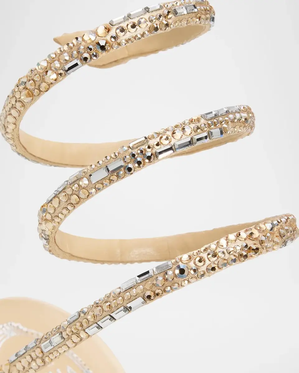 René Caovilla 105mm Embellished Satin Snake-Wrap Pumps | Thumbnail 5 René Caovilla 105mm Embellished Satin Snake-Wrap Pumps | Thumbnail 5