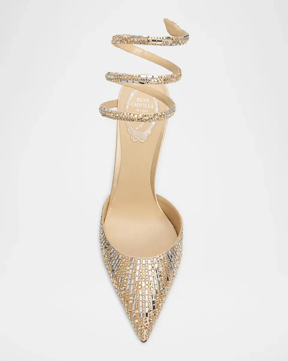 René Caovilla 105mm Embellished Satin Snake-Wrap Pumps | Thumbnail 6 René Caovilla 105mm Embellished Satin Snake-Wrap Pumps | Thumbnail 6