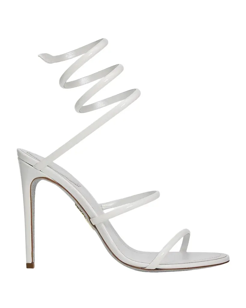 105mm Patent Leather Snake-Wrap Sandals 105mm Patent Leather Snake-Wrap Sandals