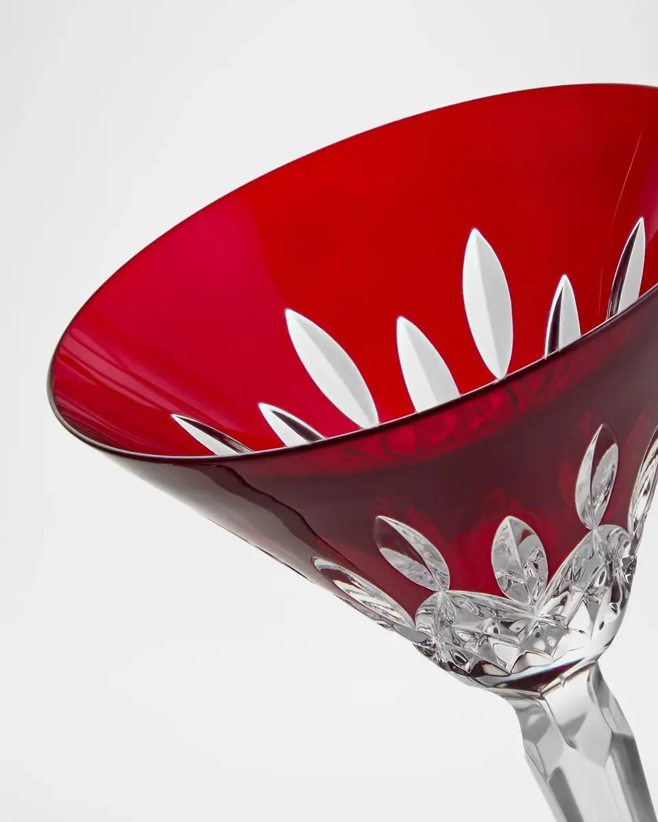 Waterford Crystal Lismore Red 2-Piece Crystal Martini Glass Set | Thumbnail 2 Waterford Crystal Lismore Red 2-Piece Crystal Martini Glass Set | Thumbnail 2