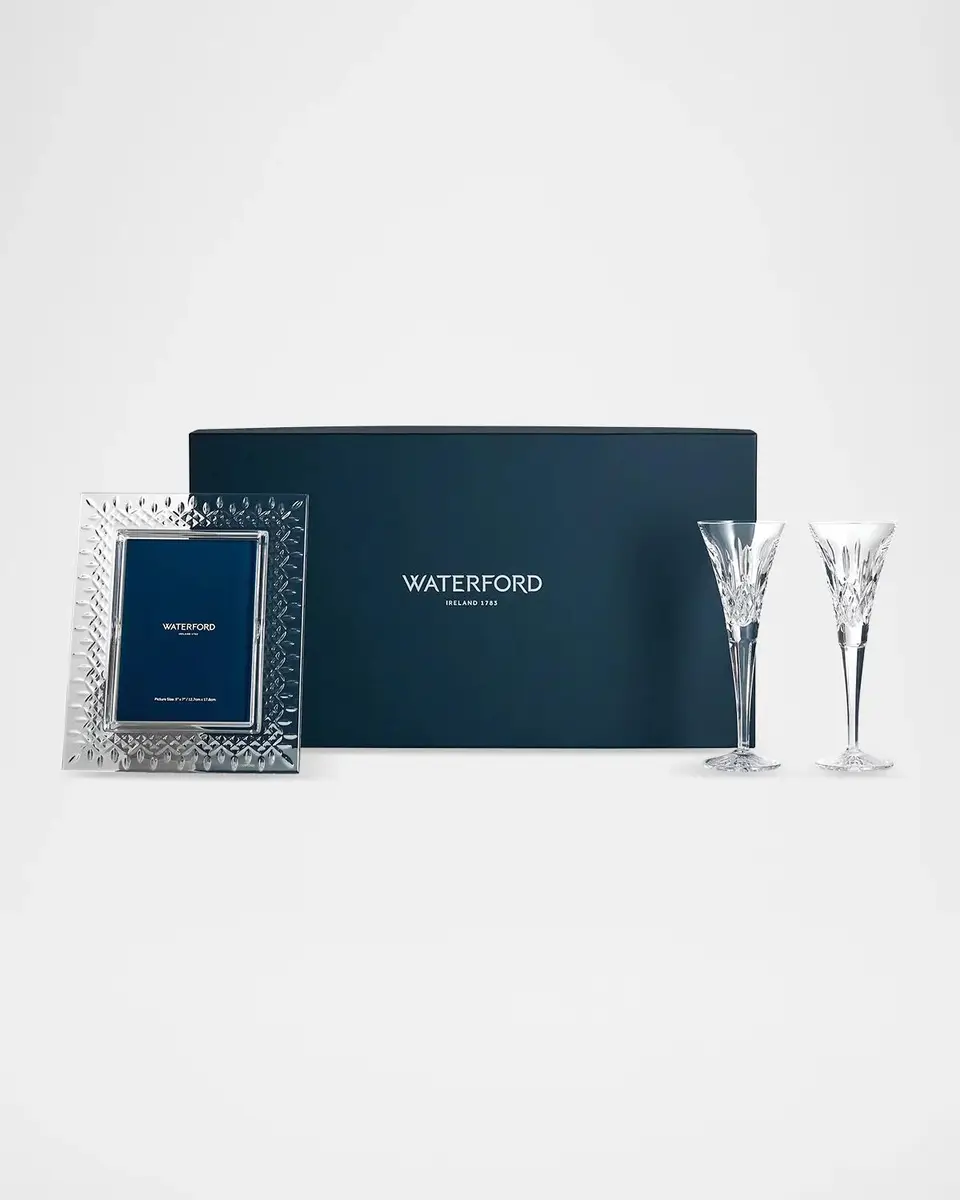 Waterford Crystal Lismore 3-Piece Frame & Flutes Gift Set | Thumbnail 2 Waterford Crystal Lismore 3-Piece Frame & Flutes Gift Set | Thumbnail 2