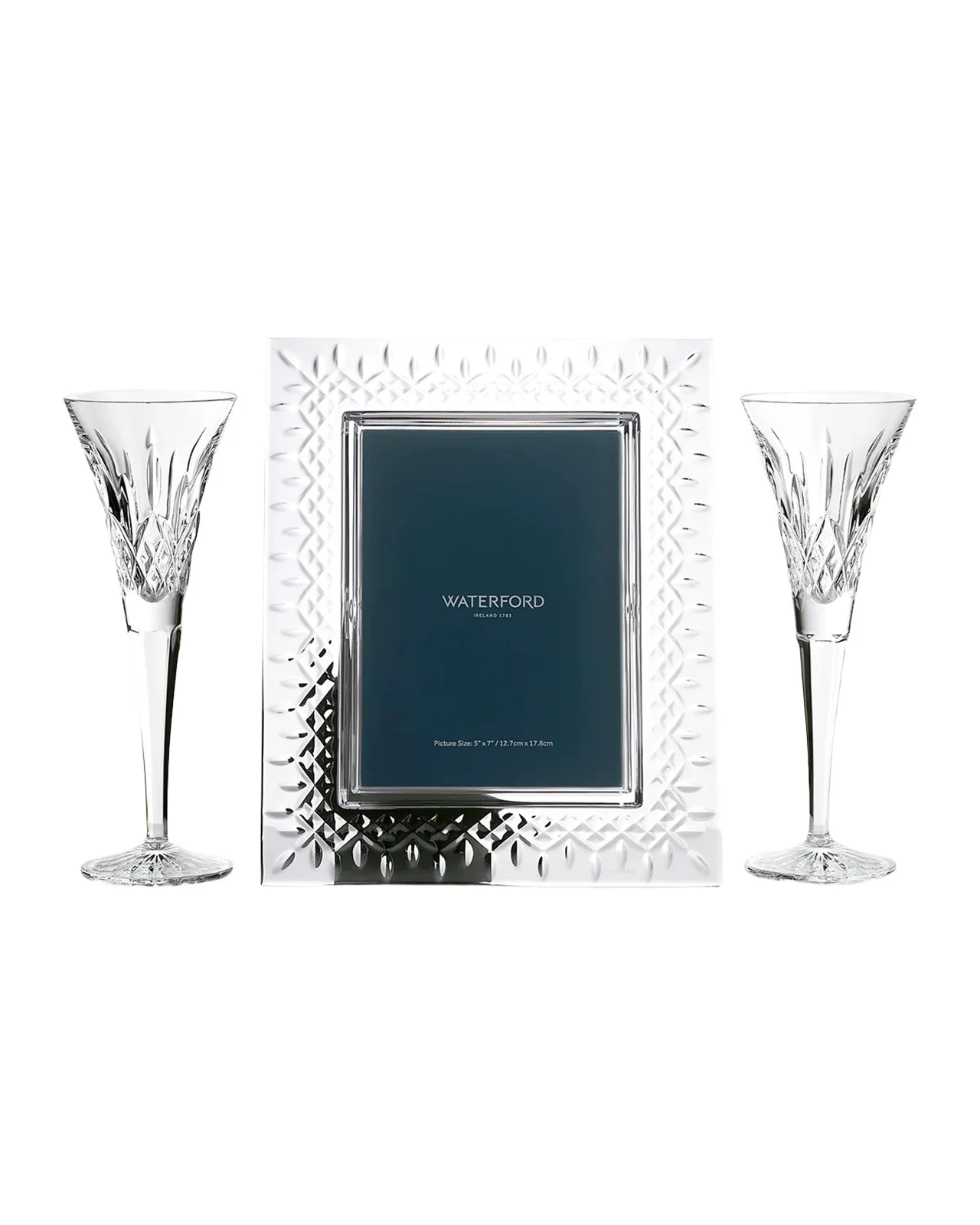 Waterford Crystal Lismore 3-Piece Frame & Flutes Gift Set