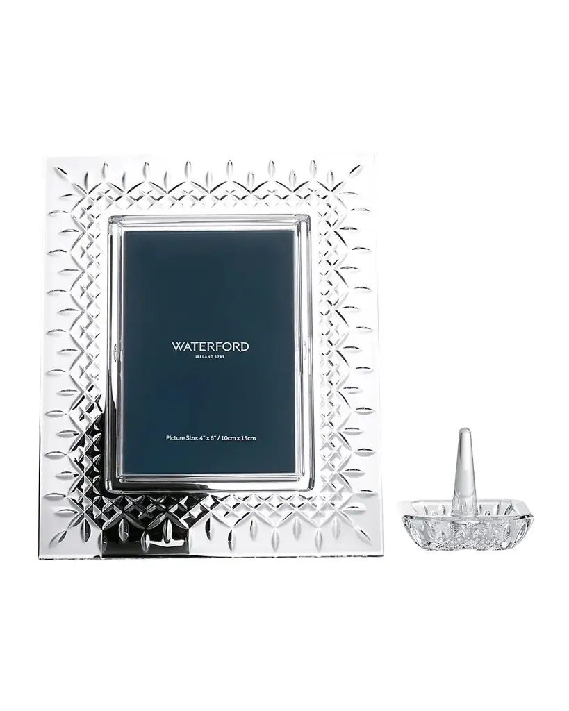Waterford Crystal Lismore Picture Frame & Ring Holder Gift Set