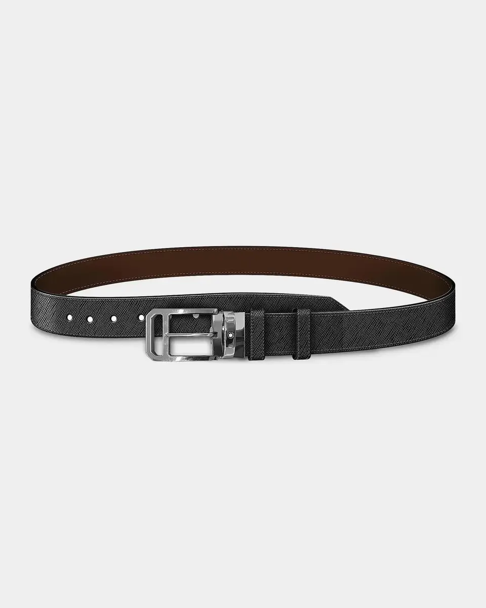 Montblanc Reversible Textured Two-Tone Leather Belt | Thumbnail 2 Montblanc Reversible Textured Two-Tone Leather Belt | Thumbnail 2