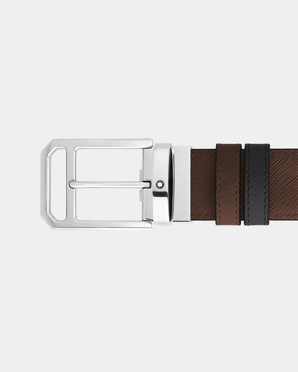 Montblanc Reversible Textured Two-Tone Leather Belt | Thumbnail 3 Montblanc Reversible Textured Two-Tone Leather Belt | Thumbnail 3