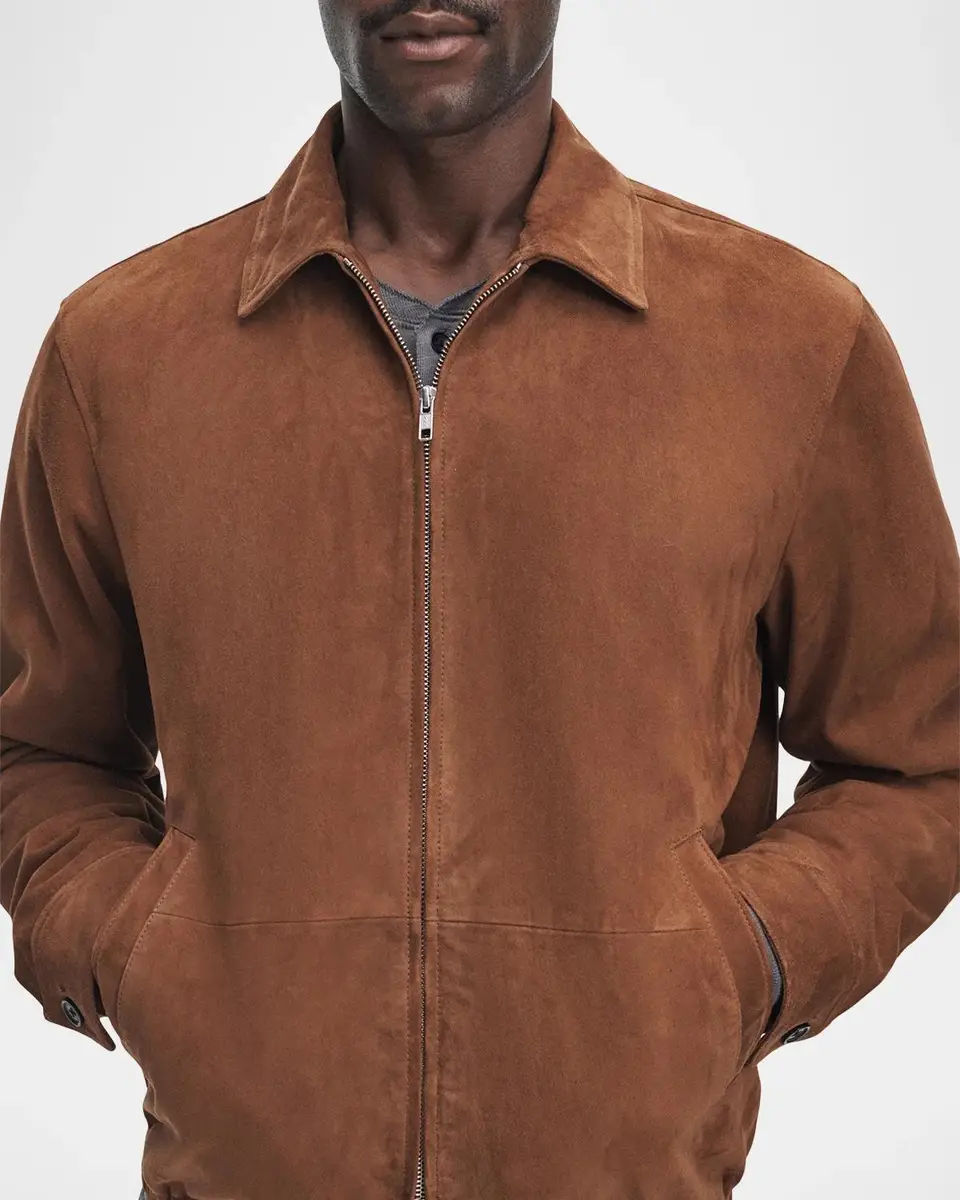 rag & bone Men's Harrington Suede Blouson | Thumbnail 4
