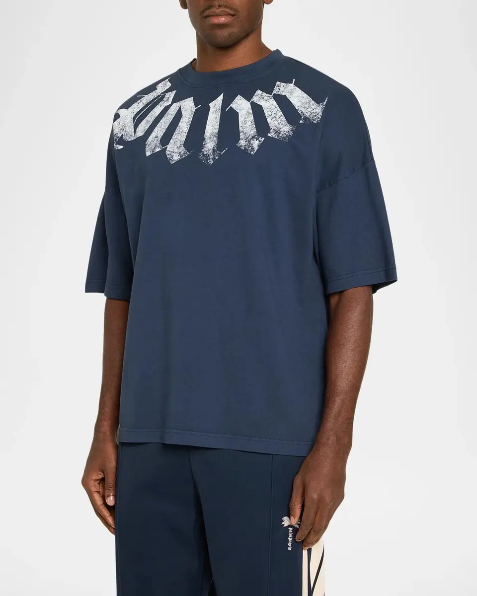 Palm Angels Men's Big Neck Logo Loose T-Shirt | Thumbnail 4 Palm Angels Men's Big Neck Logo Loose T-Shirt | Thumbnail 4