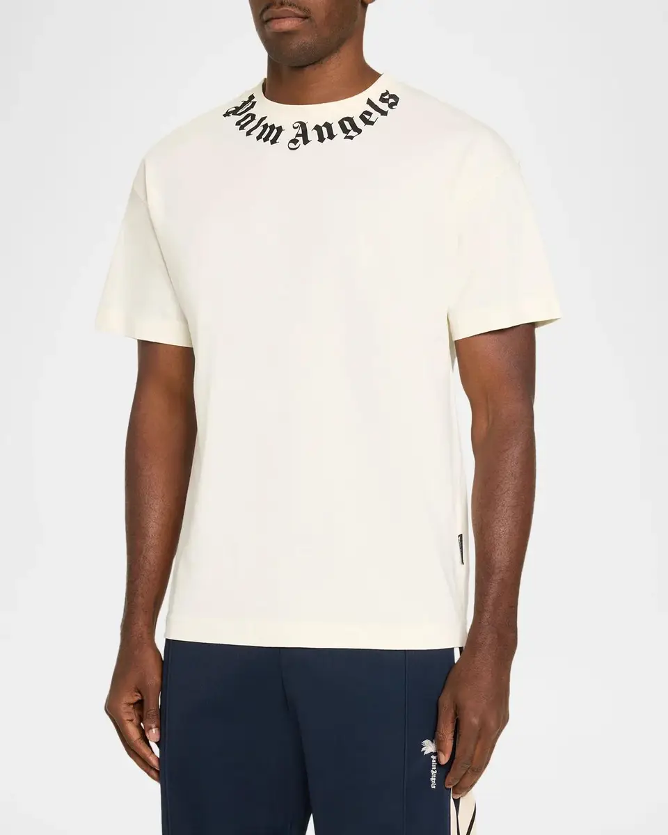 Palm Angels Men's The Neck Logo Regular T-Shirt | Thumbnail 4 Palm Angels Men's The Neck Logo Regular T-Shirt | Thumbnail 4
