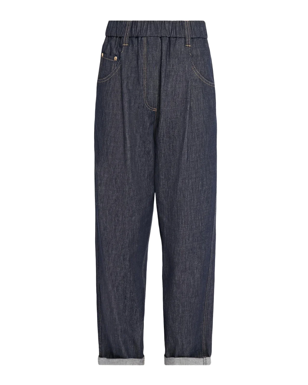 Pleated Straight-Leg Ankle Pull-On Jeans Pleated Straight-Leg Ankle Pull-On Jeans