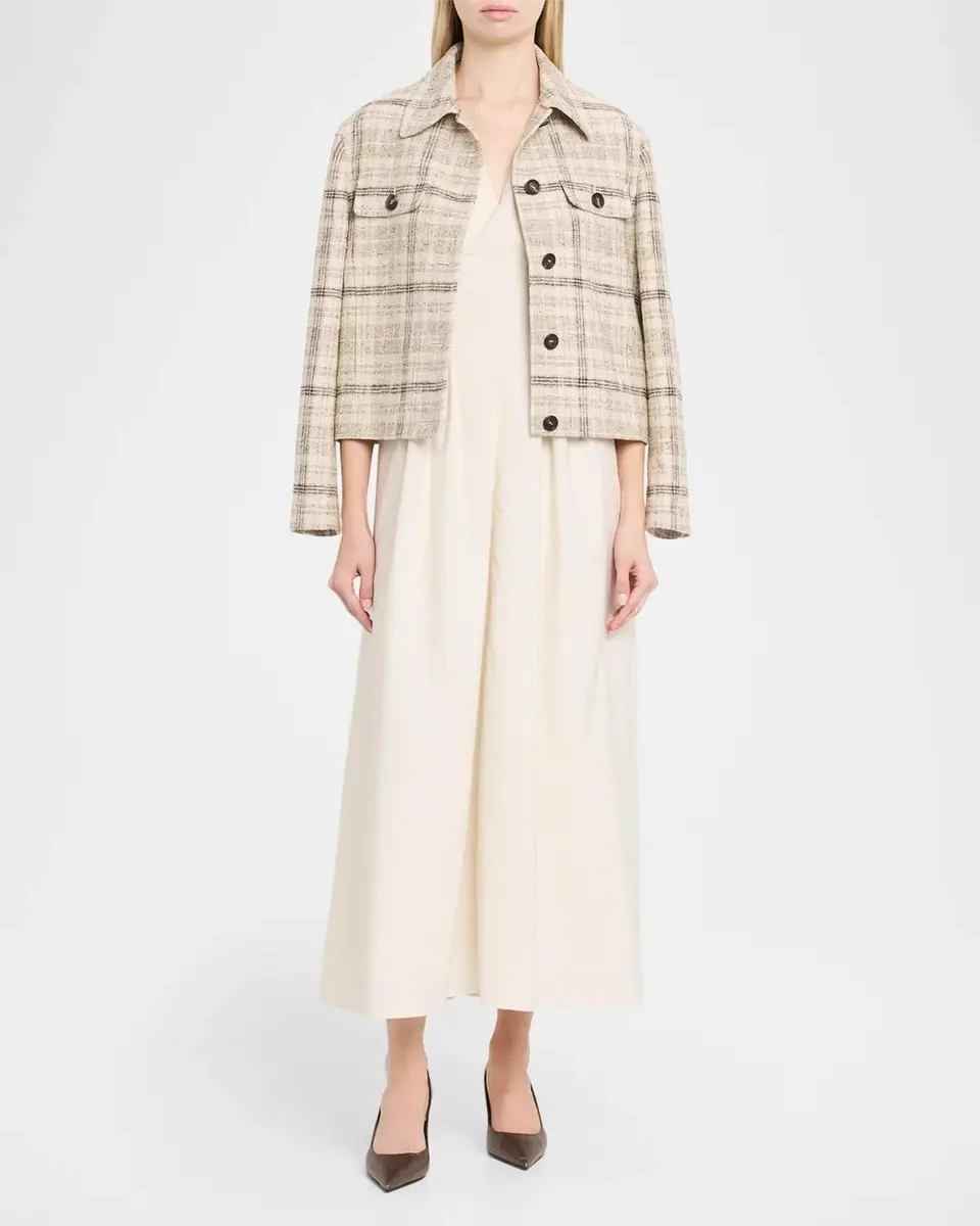 Brunello Cucinelli Check Linen Cotton Silk Tweed Single-Breasted Jacket | Thumbnail 2 Brunello Cucinelli Check Linen Cotton Silk Tweed Single-Breasted Jacket | Thumbnail 2