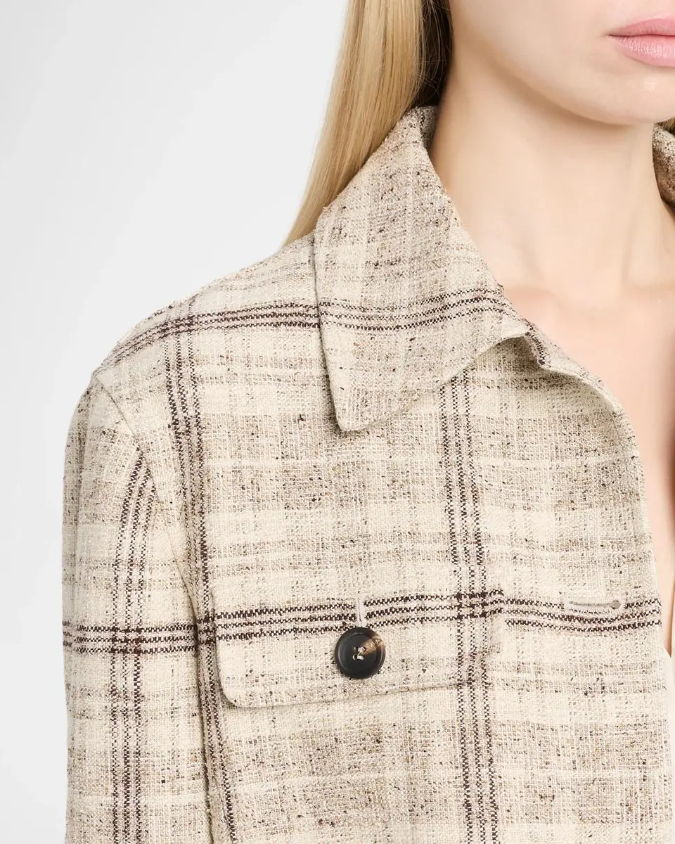 Brunello Cucinelli Check Linen Cotton Silk Tweed Single-Breasted Jacket | Thumbnail 5 Brunello Cucinelli Check Linen Cotton Silk Tweed Single-Breasted Jacket | Thumbnail 5