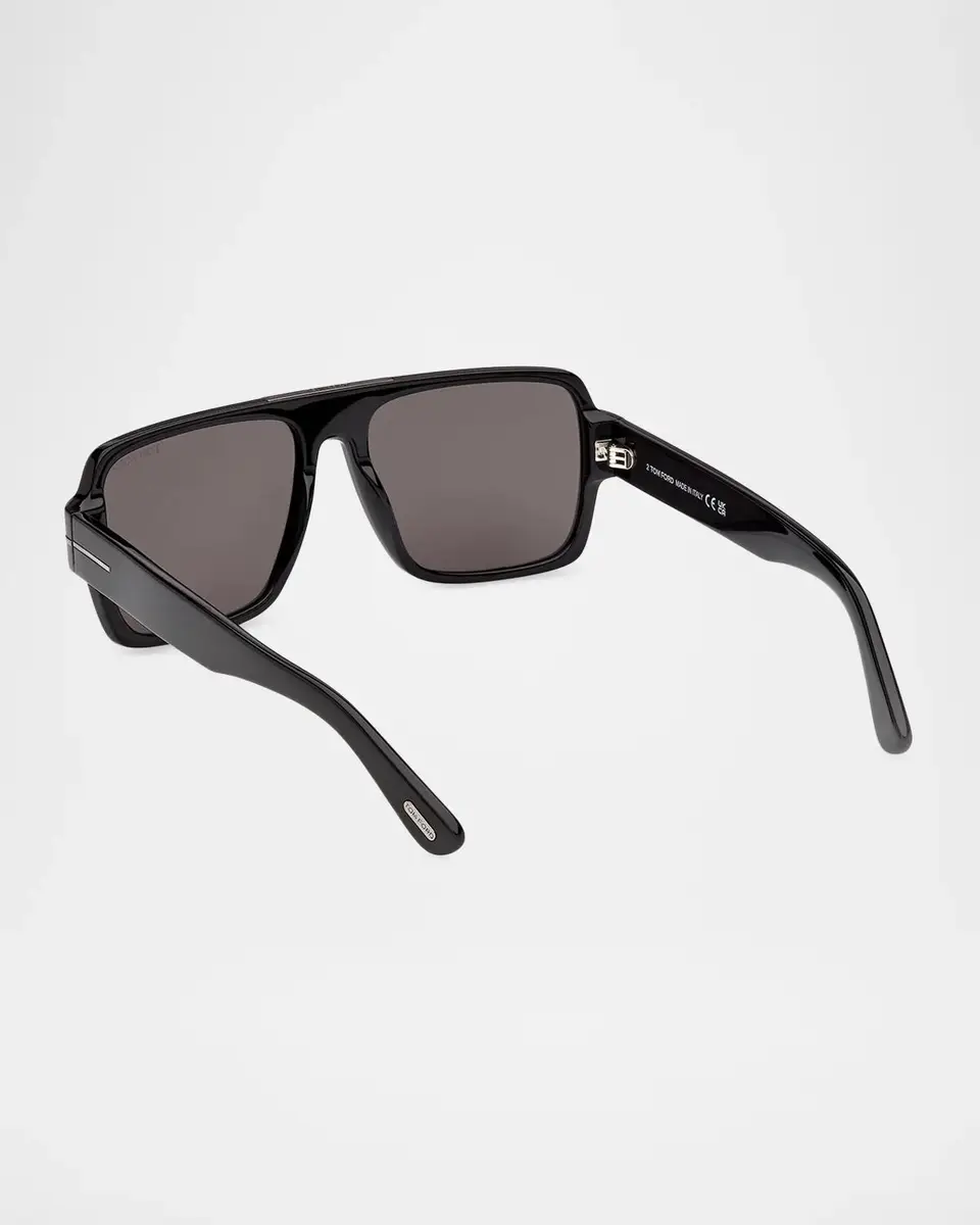 Tom Ford Men's Sean-02 Acetate Flat-Top Sunglasses | Thumbnail 2 Tom Ford Men's Sean-02 Acetate Flat-Top Sunglasses | Thumbnail 2