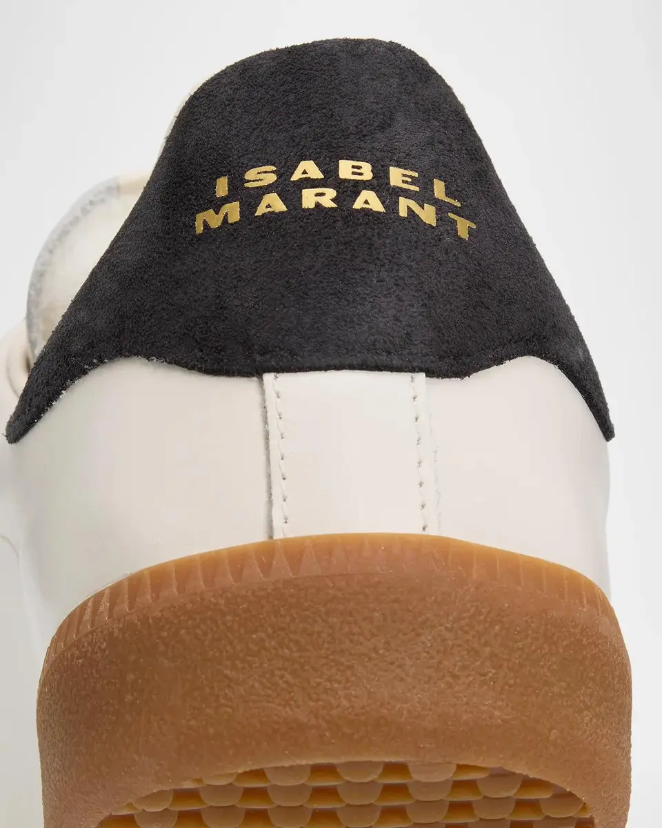 Isabel Marant Beth Mixed Leather Grip-Strap Sneakers | Thumbnail 5