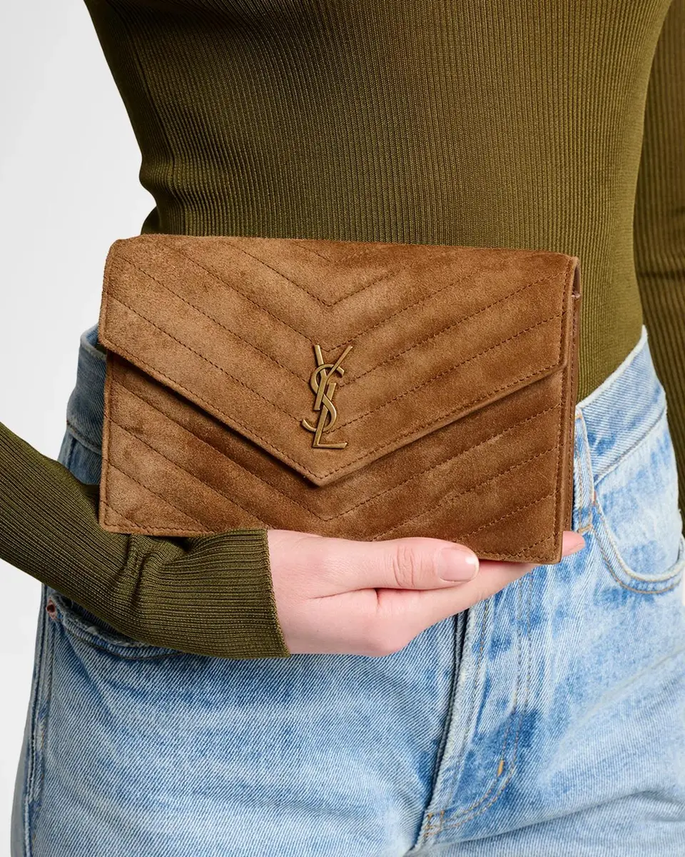 Saint Laurent Cassandre Suede Shoulder Bag | Thumbnail 2 Saint Laurent Cassandre Suede Shoulder Bag | Thumbnail 2