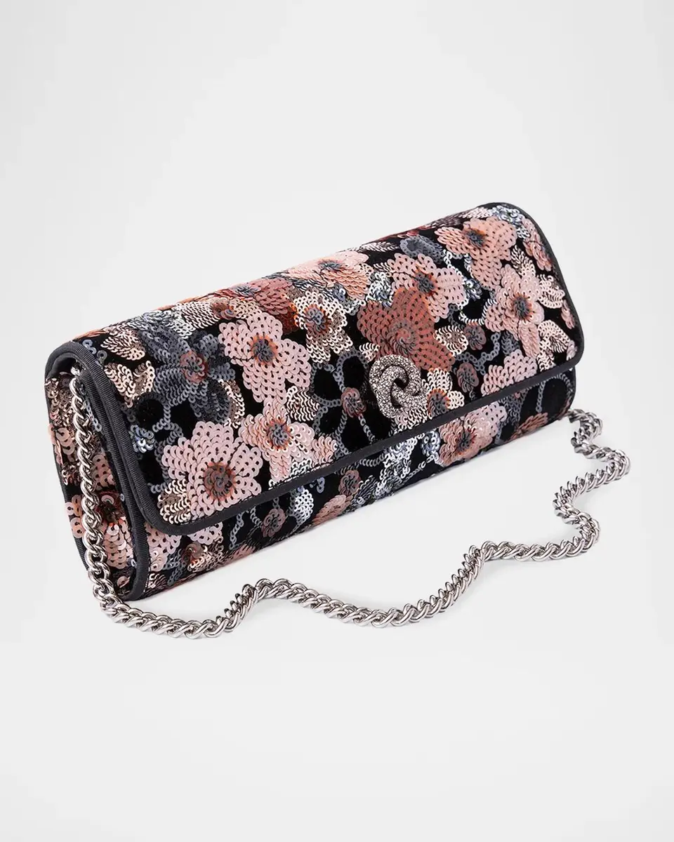 MICHELLE WILHITE Robbie Mini Floral Sequin Clutch Bag | Thumbnail 2 MICHELLE WILHITE Robbie Mini Floral Sequin Clutch Bag | Thumbnail 2
