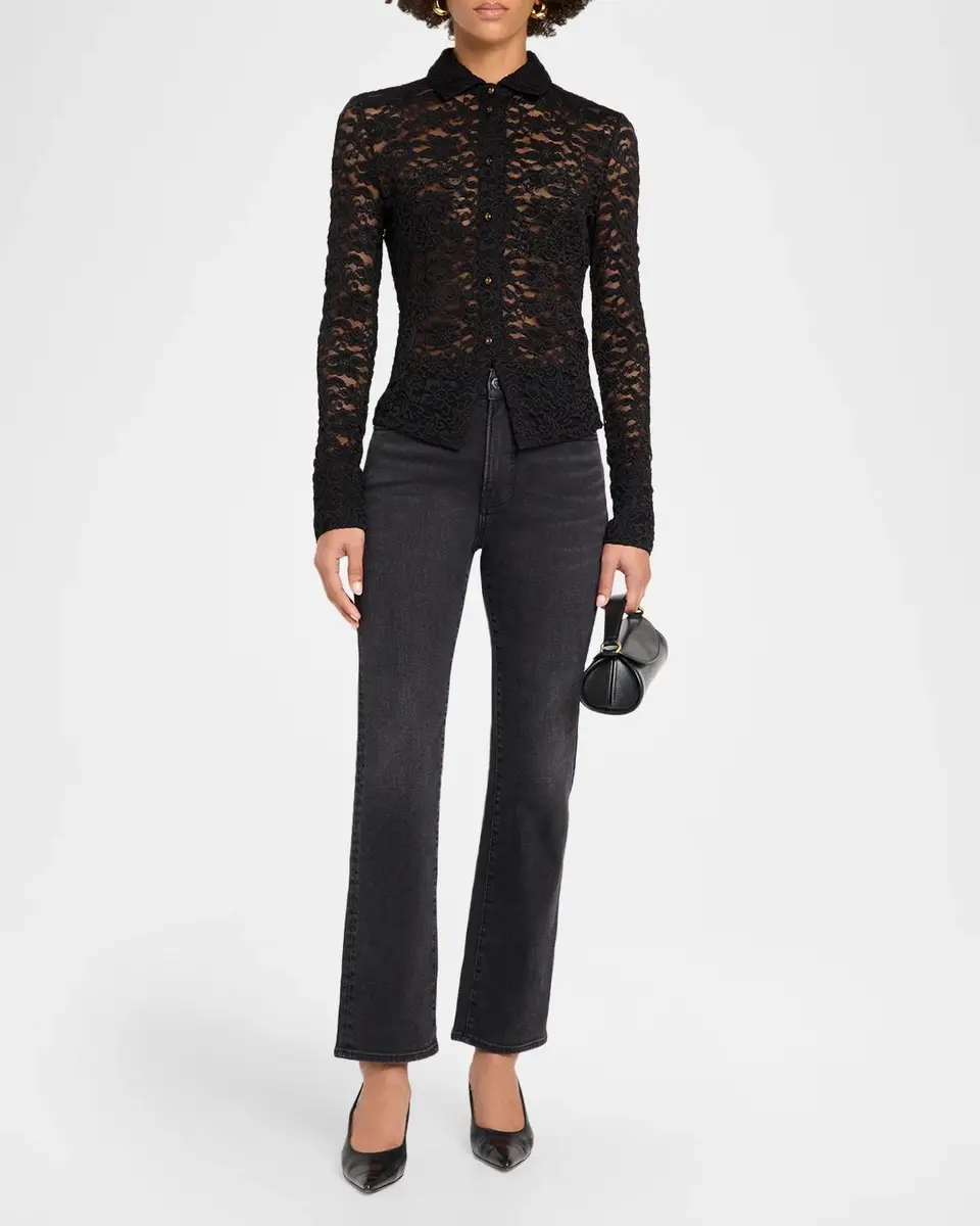Veronica Beard Wittaker Lace Button-Front Shirt | Thumbnail 2 Veronica Beard Wittaker Lace Button-Front Shirt | Thumbnail 2