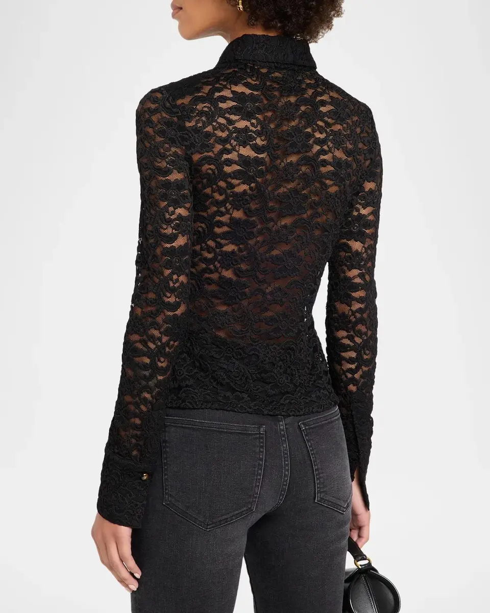Veronica Beard Wittaker Lace Button-Front Shirt | Thumbnail 3 Veronica Beard Wittaker Lace Button-Front Shirt | Thumbnail 3