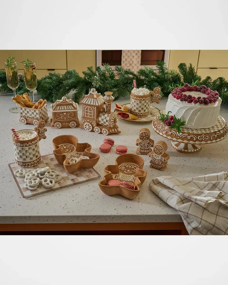 MacKenzie-Childs Ginger Check 2-Piece Ceramic Serving Platter Set | Thumbnail 2 MacKenzie-Childs Ginger Check 2-Piece Ceramic Serving Platter Set | Thumbnail 2