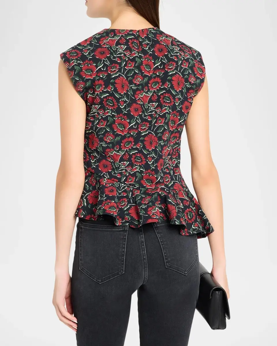 Veronica Beard Elisara Peplum-Hem Top | Thumbnail 3 Veronica Beard Elisara Peplum-Hem Top | Thumbnail 3