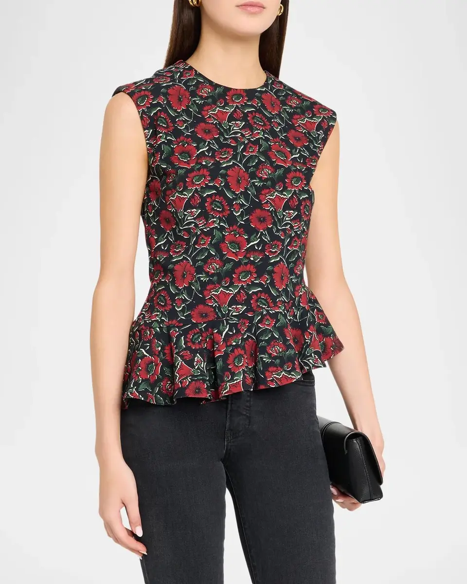 Veronica Beard Elisara Peplum-Hem Top | Thumbnail 4 Veronica Beard Elisara Peplum-Hem Top | Thumbnail 4