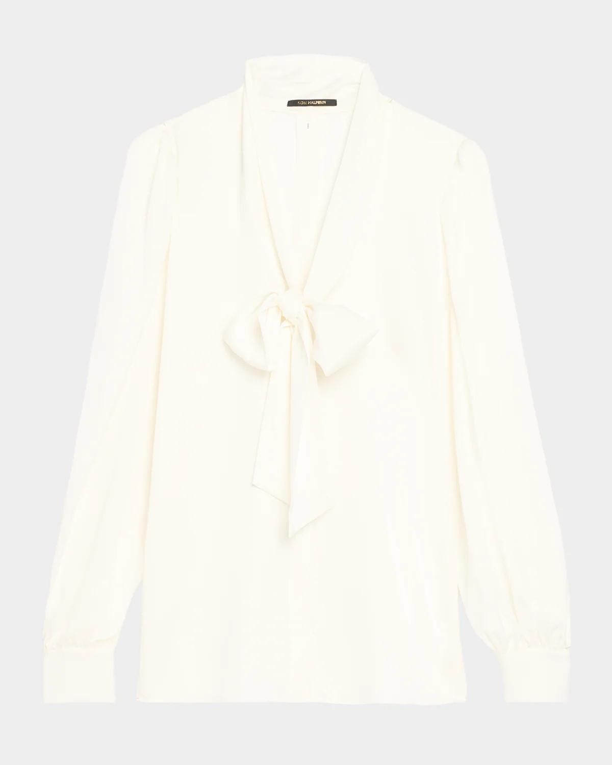 Selena Stretch-Silk Tieneck Blouse Selena Stretch-Silk Tieneck Blouse