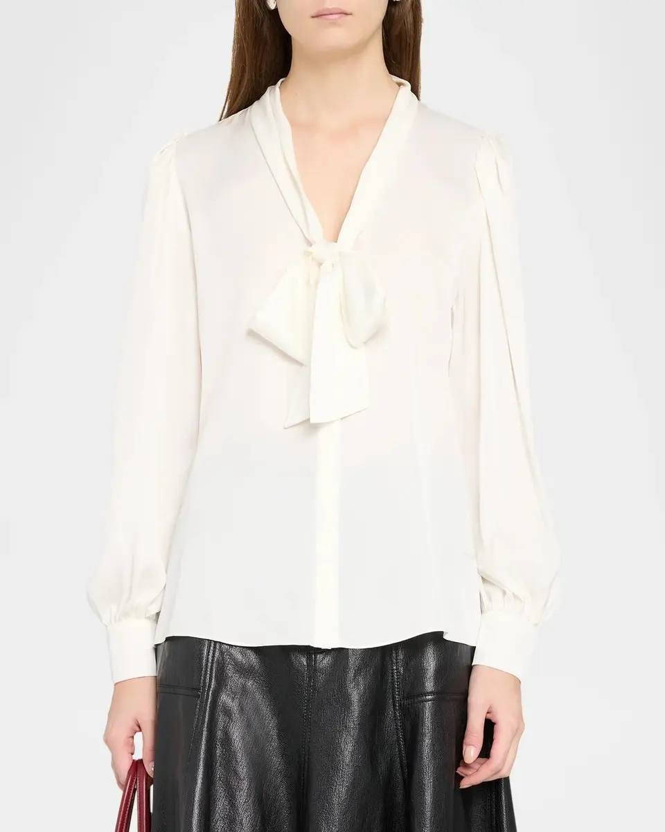 Kobi Halperin Selena Stretch-Silk Tieneck Blouse | Thumbnail 4