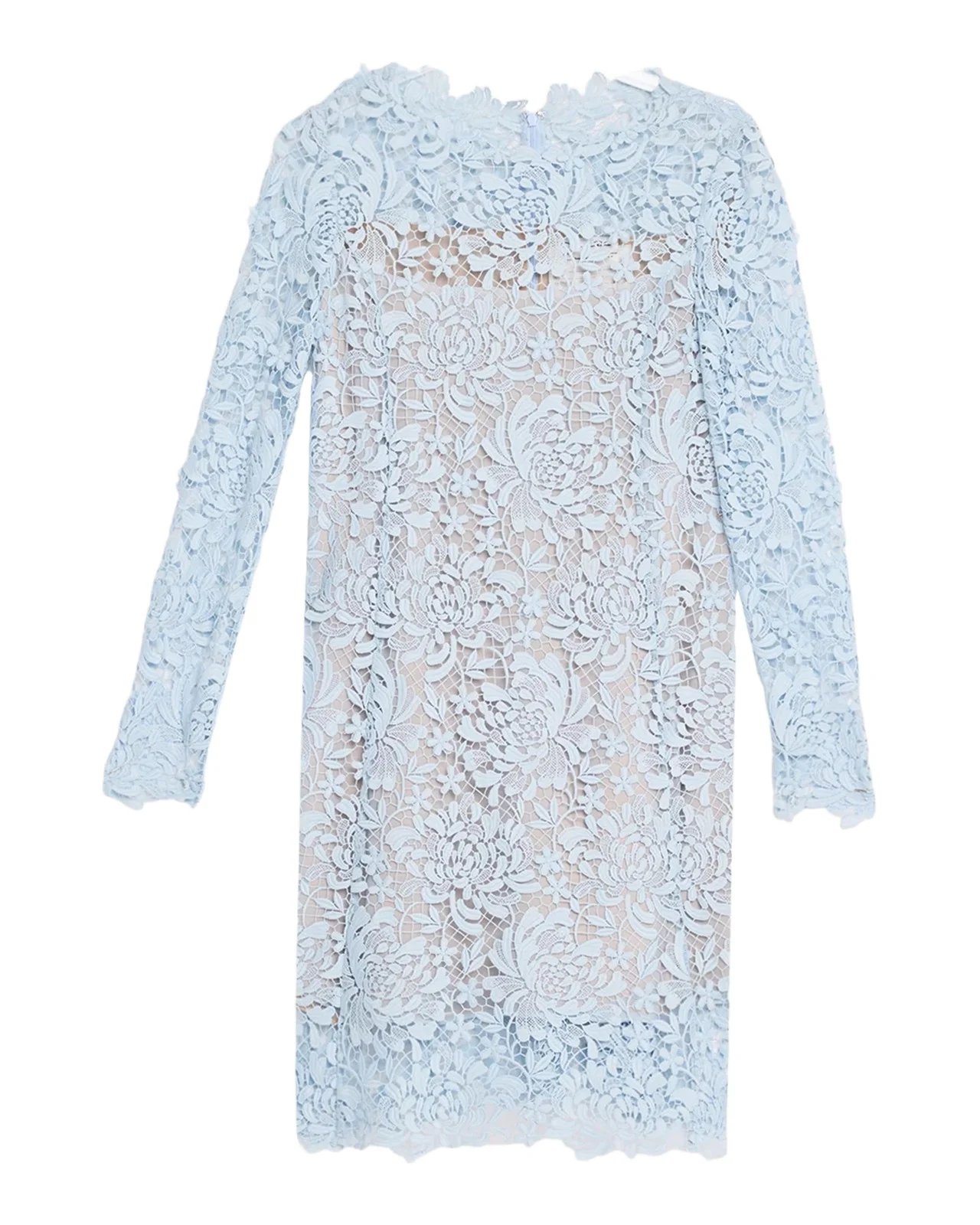 Long-Sleeve Chrysanthemum Guipure Shift Dress Long-Sleeve Chrysanthemum Guipure Shift Dress