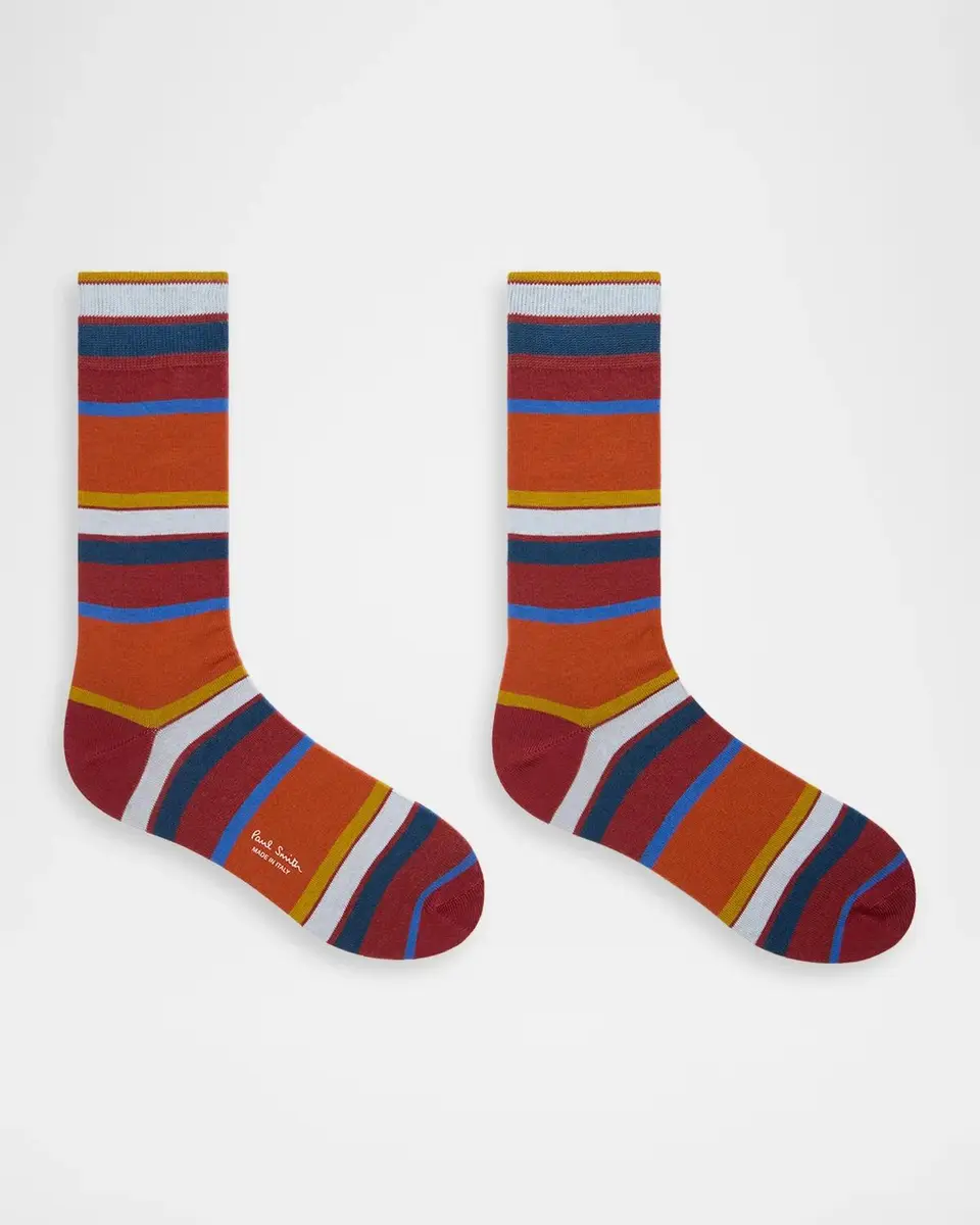 Paul Smith Men's Multi-Stripe Crew Socks | Thumbnail 2 Paul Smith Men's Multi-Stripe Crew Socks | Thumbnail 2