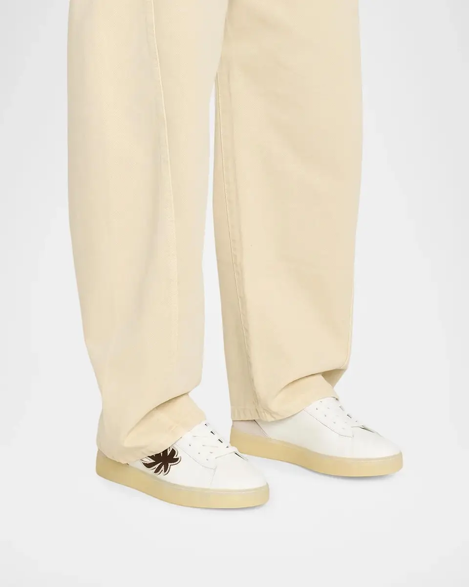 Palm Angels Men's Palm Tennis Leather Sneakers | Thumbnail 2 Palm Angels Men's Palm Tennis Leather Sneakers | Thumbnail 2