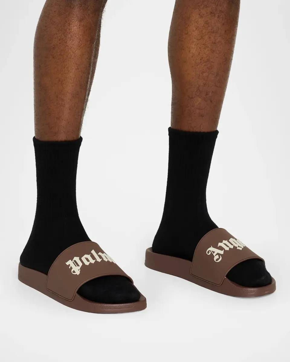 Palm Angels Men's Big Logo Pool Slides | Thumbnail 2 Palm Angels Men's Big Logo Pool Slides | Thumbnail 2