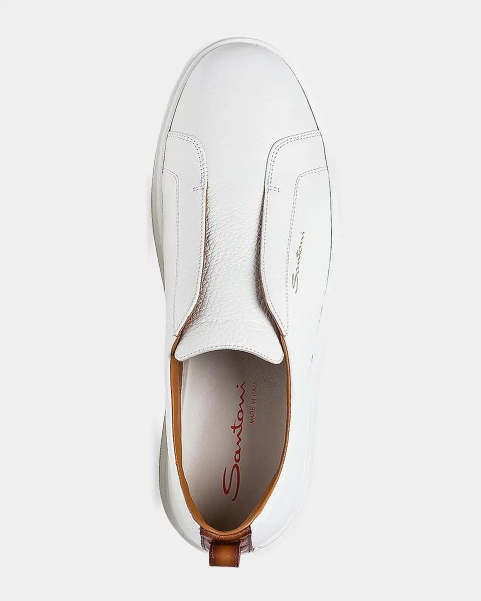 Santoni Men's Victory Leather Slip-On Sneakers | Thumbnail 2