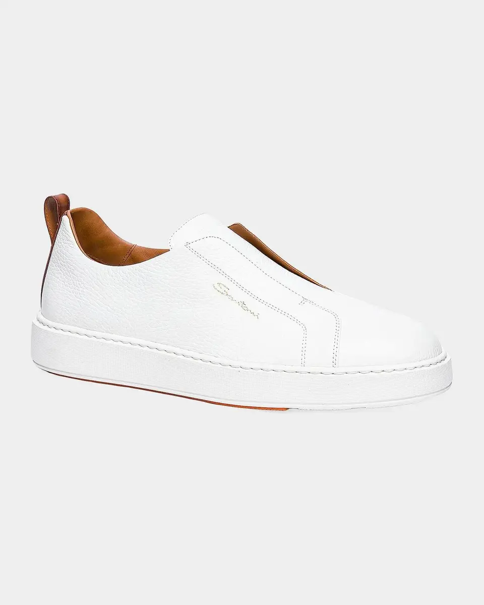 Santoni Men's Victory Leather Slip-On Sneakers | Thumbnail 4