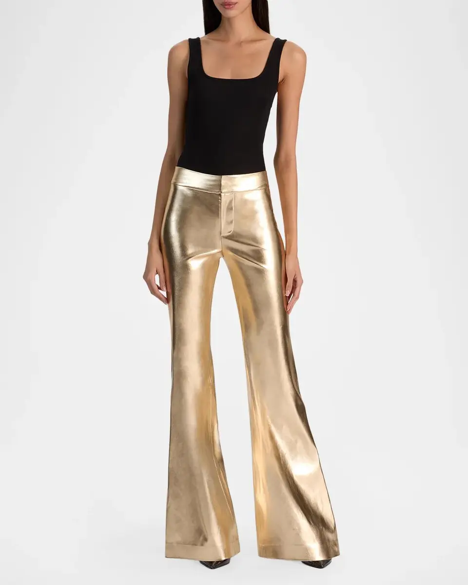 Alice + Olivia Andrew Faux-Leather Boot-Cut Pants | Thumbnail 2 Alice + Olivia Andrew Faux-Leather Boot-Cut Pants | Thumbnail 2