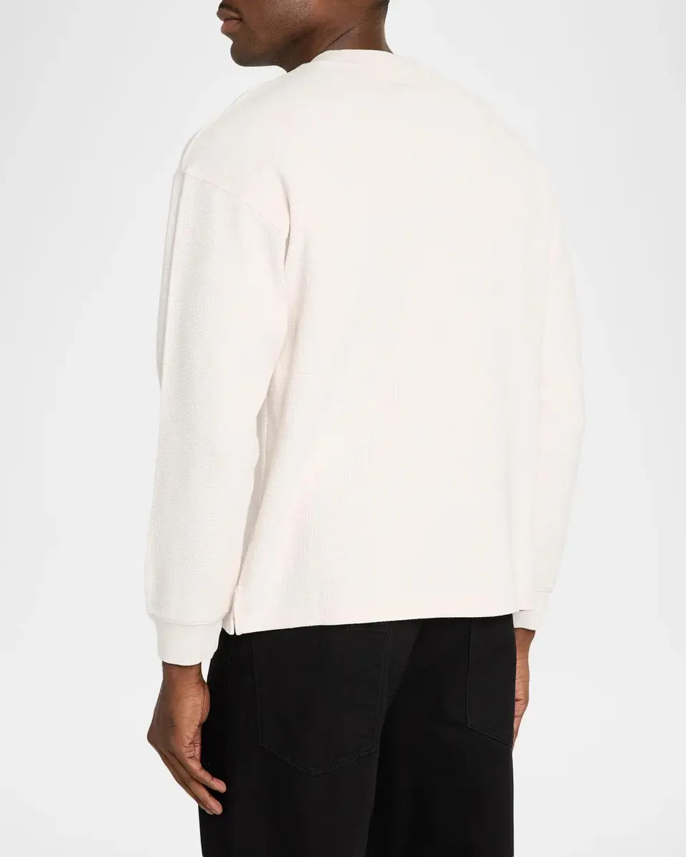 Frame Men's Cotton Waffle Textured Long-Sleeve T-Shirt | Thumbnail 3 Frame Men's Cotton Waffle Textured Long-Sleeve T-Shirt | Thumbnail 3