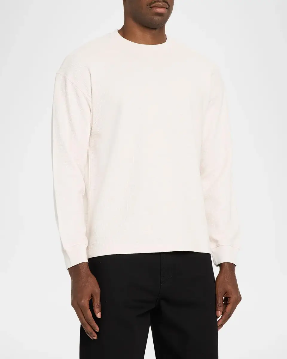 Frame Men's Cotton Waffle Textured Long-Sleeve T-Shirt | Thumbnail 4 Frame Men's Cotton Waffle Textured Long-Sleeve T-Shirt | Thumbnail 4