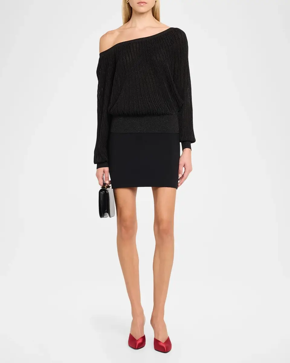 Alice + Olivia Cyril Pleated Off-Shoulder Top | Thumbnail 2 Alice + Olivia Cyril Pleated Off-Shoulder Top | Thumbnail 2