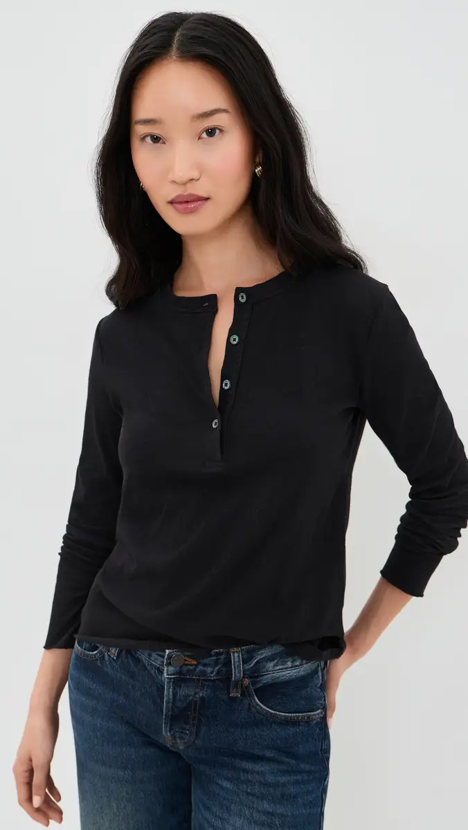 James Perse Slub Jersey Tunic Henley | Thumbnail 2 James Perse Slub Jersey Tunic Henley | Thumbnail 2