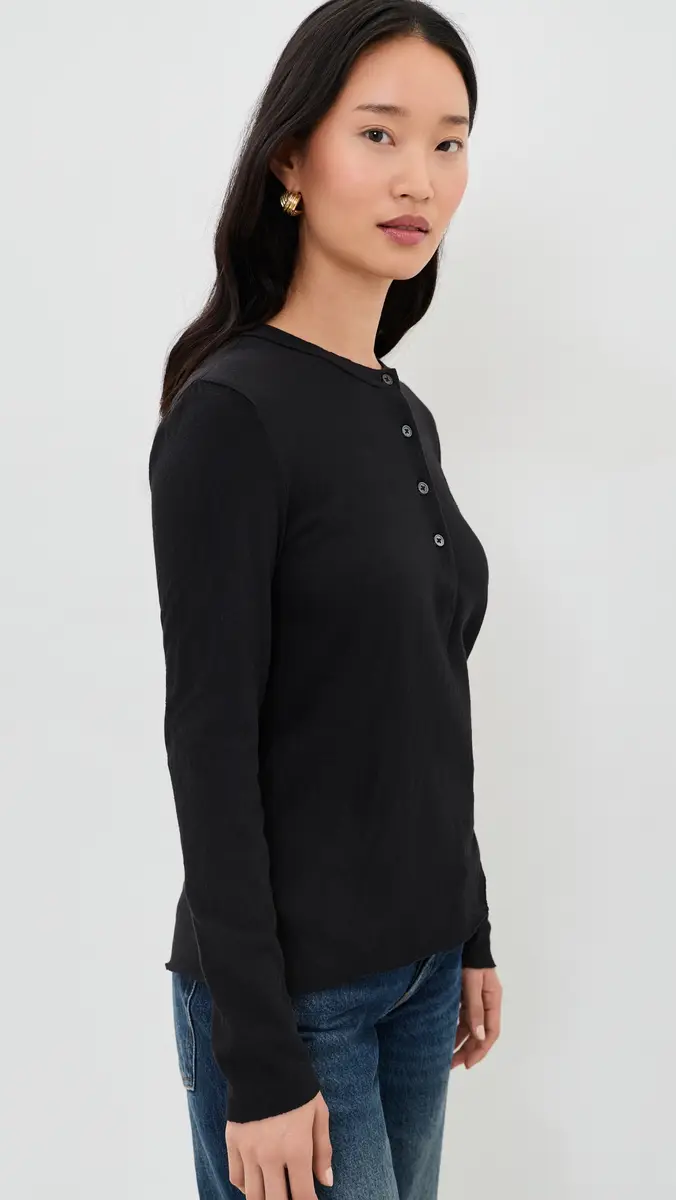 James Perse Slub Jersey Tunic Henley | Thumbnail 4 James Perse Slub Jersey Tunic Henley | Thumbnail 4