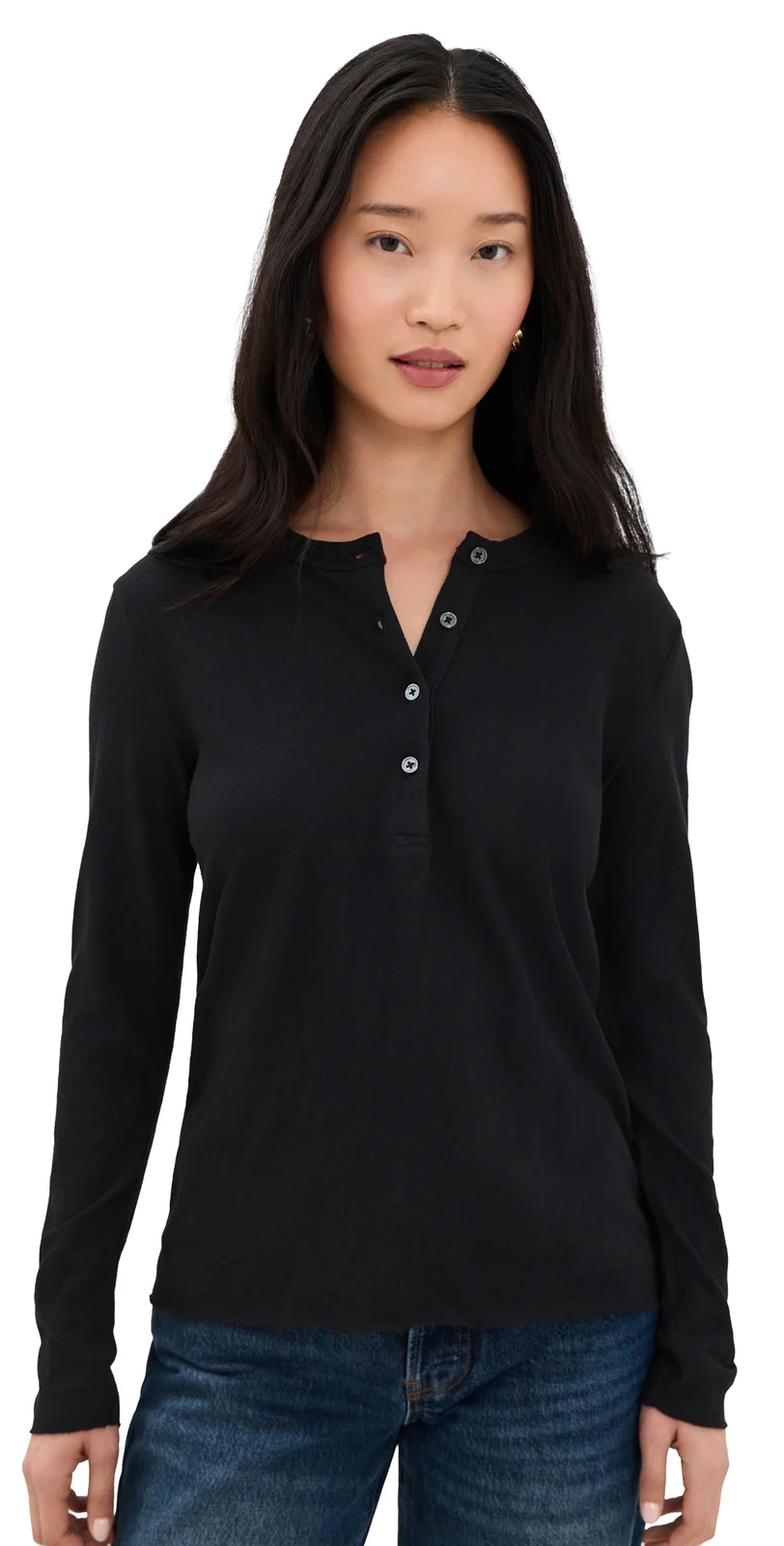 James Perse Slub Jersey Tunic Henley