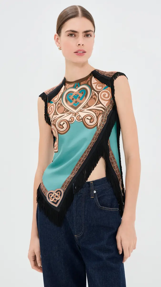 La DoubleJ Silk Twill Scarf Top | Thumbnail 2